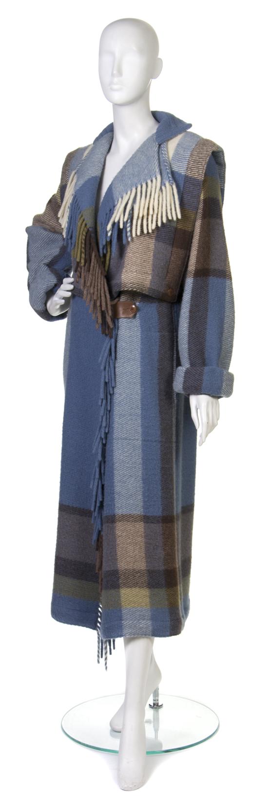 A Multicolor Plaid Wool Coat