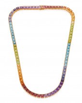 A MULTICOLORED GEMSTONE NECKLA