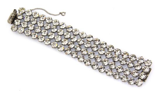 A Multistrand Rhinestone Bracelet.