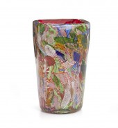 A MURANO MURRINA ART GLASS VAS