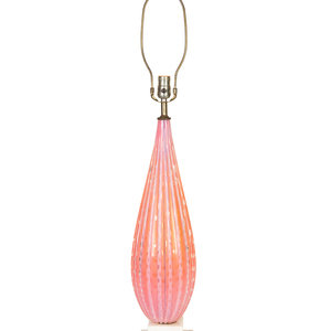 A Murano Pink Fluted Bullicante