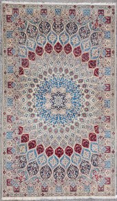 A NAIN RUGA Nain rugwith silk