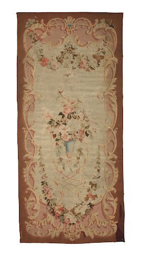 A NAPOLEON III AUBUSSON SILK AND