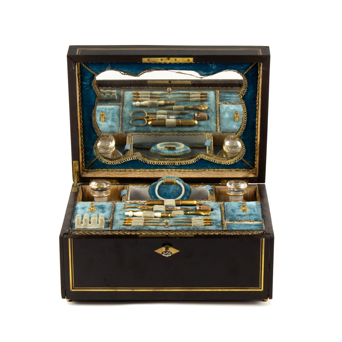 A NAPOLEON III BRASS INLAID