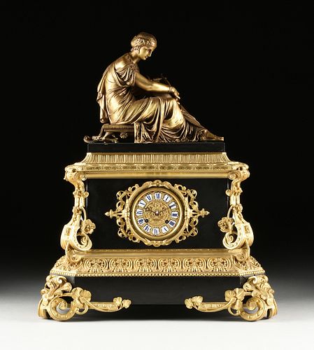 A NAPOLEON III GILT AND PATINATED