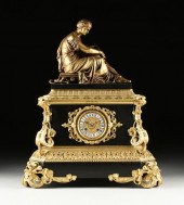 A NAPOLEON III GILT AND PATINA