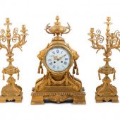 A Napoleon III Gilt Bronze Clo