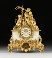 A NAPOLEON III ORMOLU AND MARB