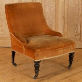 A NAPOLEON III UPHOLSTERED FRE