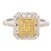 A NATURAL YELLOW & WHITE DIAMO