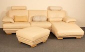 A Natuzzi Italian leather two-