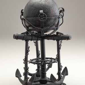 A Nautical Carved Wood and Iron