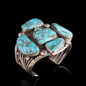 A NAVAJO BRACELET WITH FIVE MA