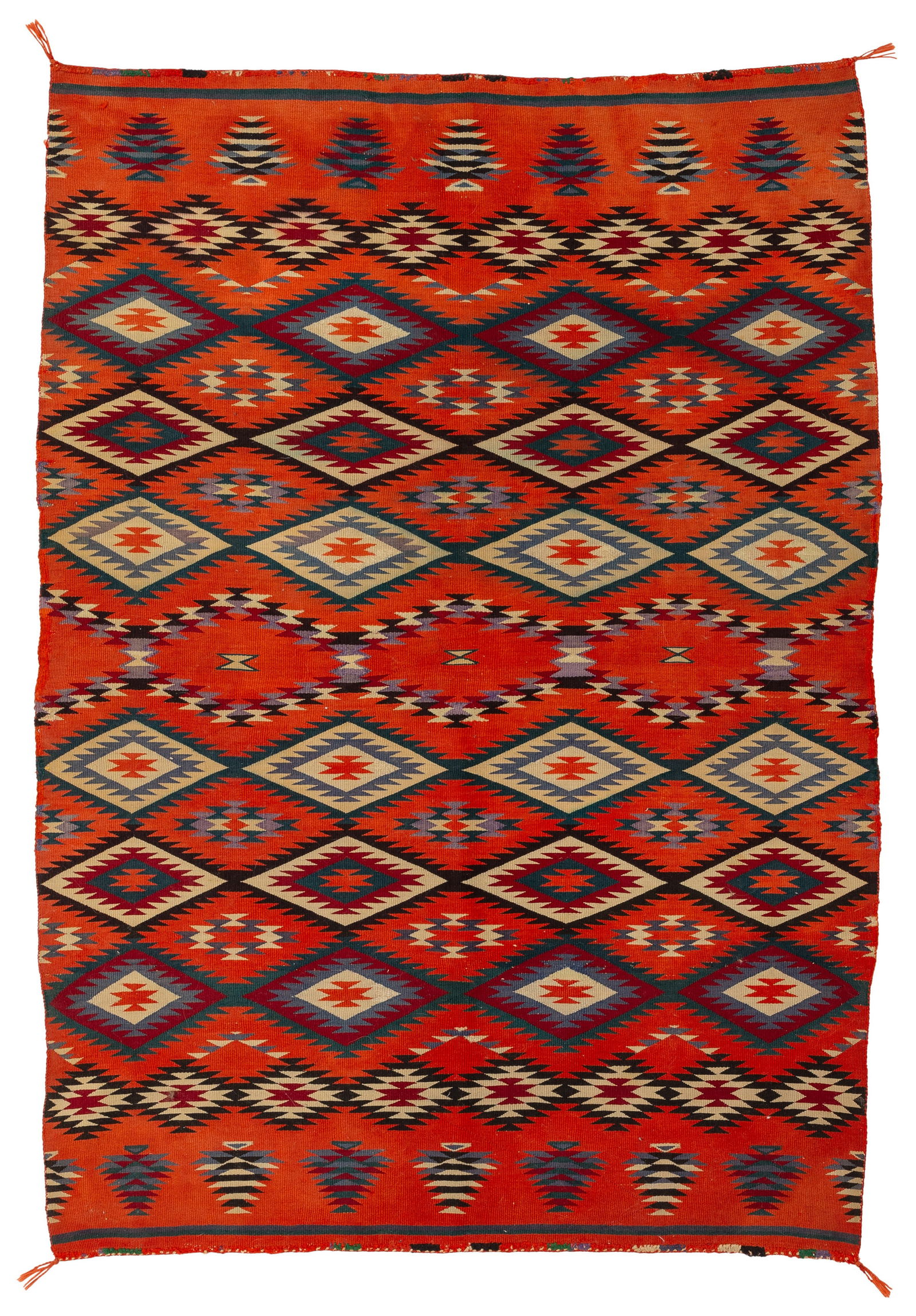 A NAVAJO GERMANTOWN DOUBLE SADDLE