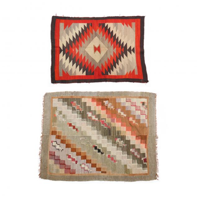 A NAVAJO RUG AND A WEAVING The