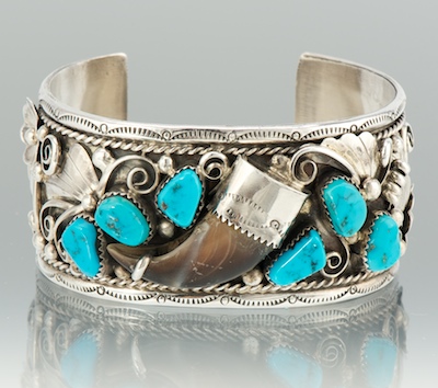 A Navajo Silver Turquoise and