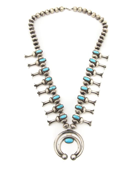 A Navajo Squash Blossom Necklace