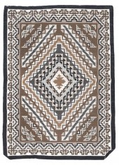 A NAVAJO TWO GREY HILLS RUG/WE