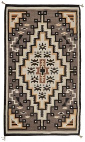 A NAVAJO TWO GREY HILLS RUG WO