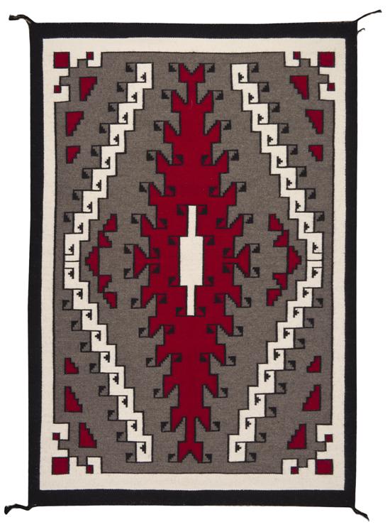 A Navajo Weaving with grey ground