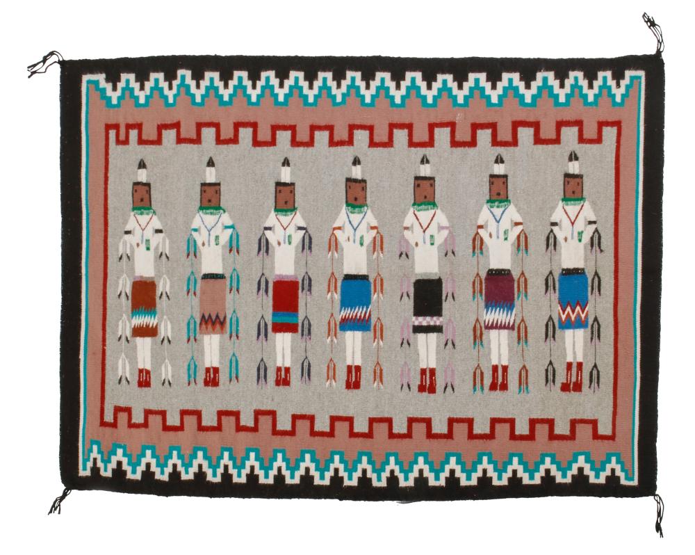 A NAVAJO YEI PICTORIAL TEXTILEA