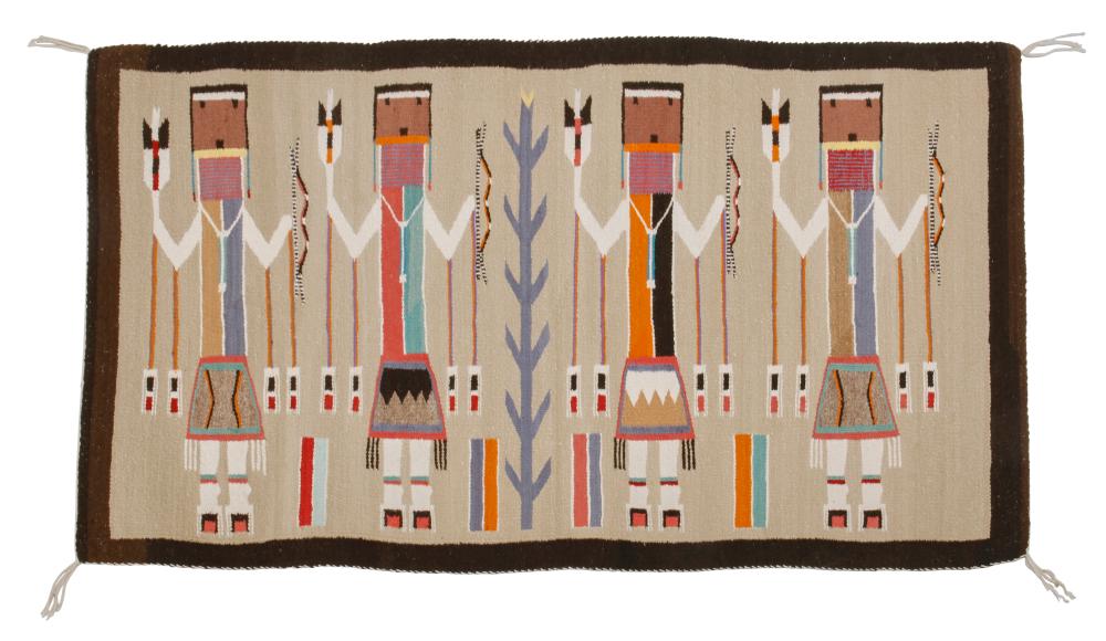 A NAVAJO YEI PICTORIAL TEXTILEA