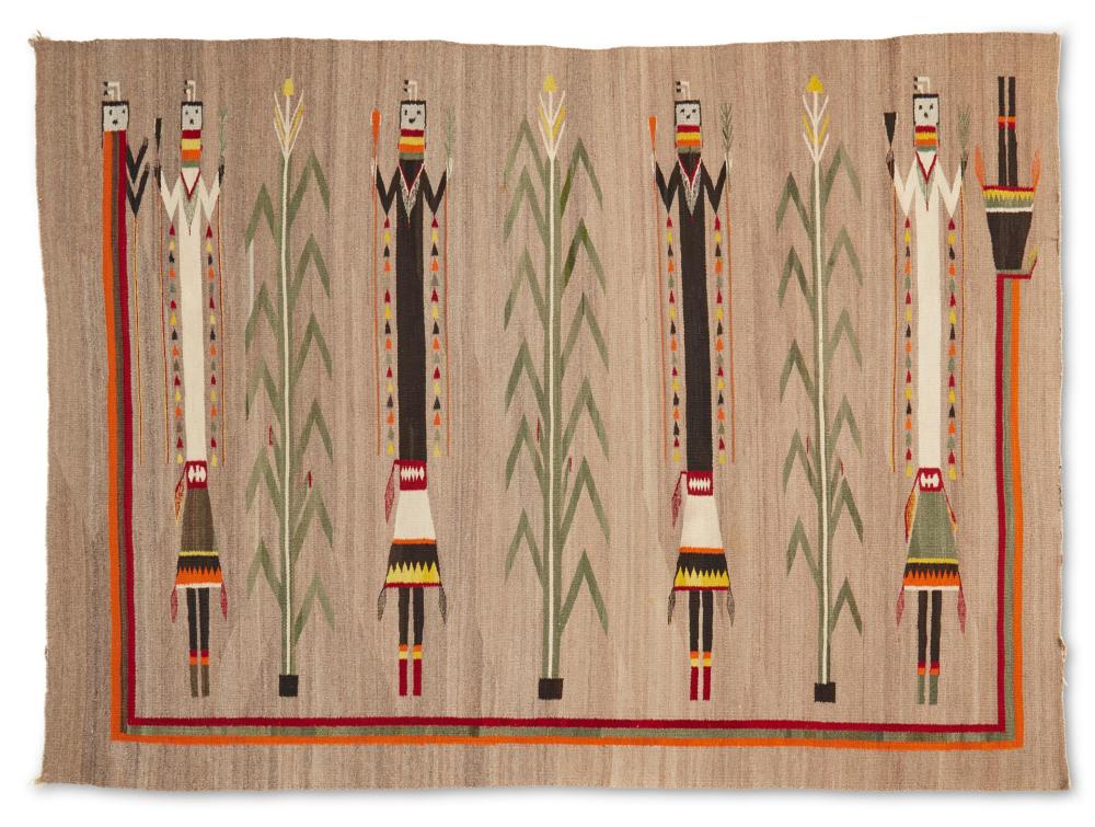 A NAVAJO YEI PICTORIAL WEAVINGA