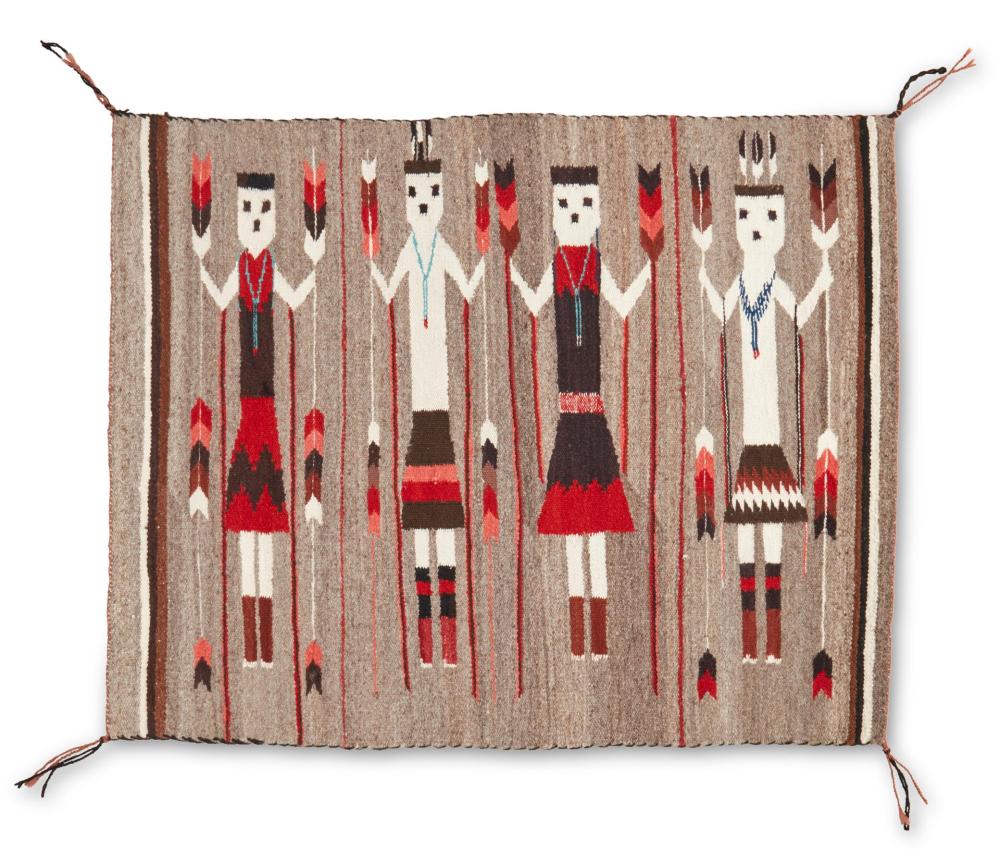 A NAVAJO YEI PICTORIAL WEAVINGA