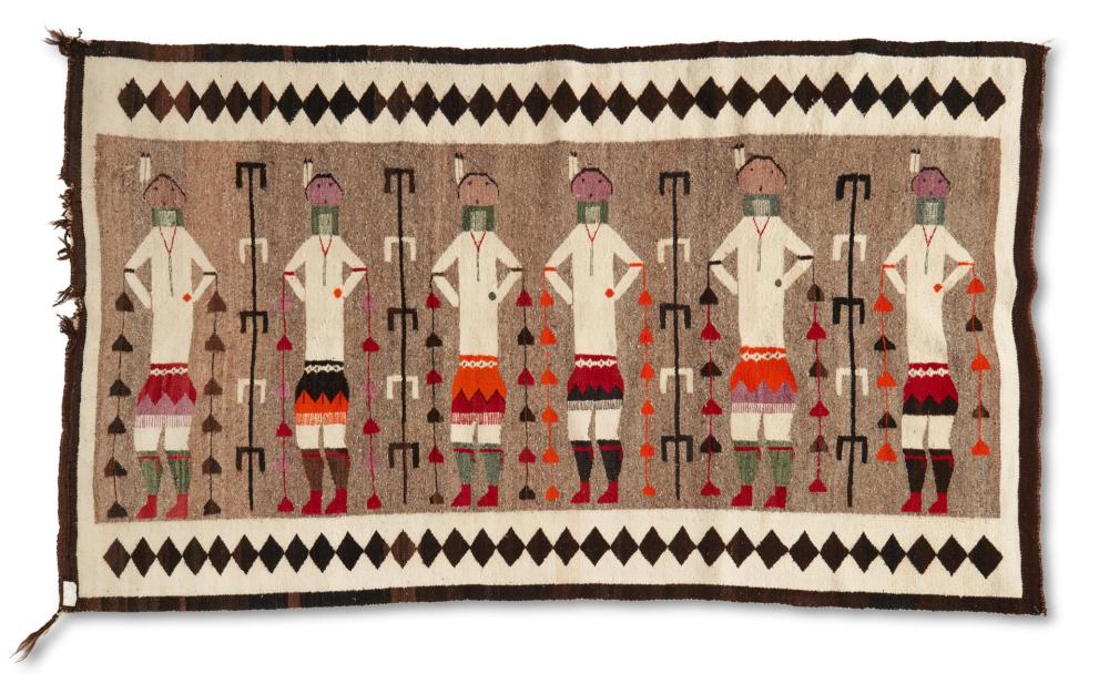 A NAVAJO YEI PICTORIAL WEAVINGA