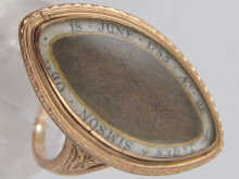 A navette formed mourning ring