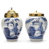 A NEAR PAIR OF ANTIQUE DELFT T