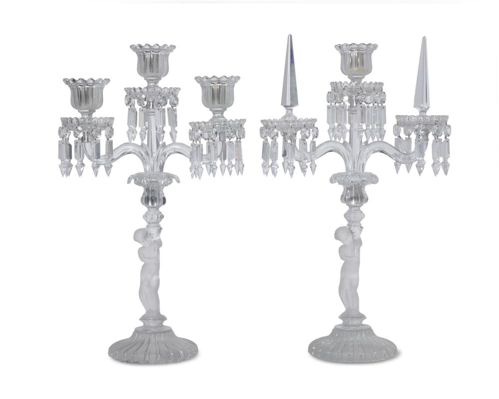 A NEAR-PAIR OF BACCARAT CRYSTAL