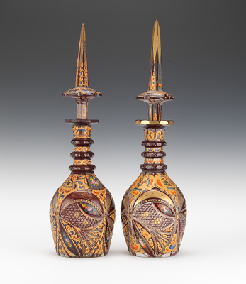 A Near Pair of Bohemian Glass