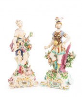 A near pair of Bow figures of