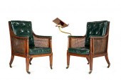 A NEAR PAIR OF ENGLISH MAHOGAN