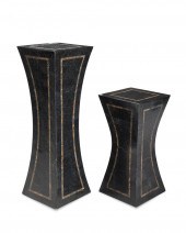 A NEAR-PAIR OF MARBLE VENEERED