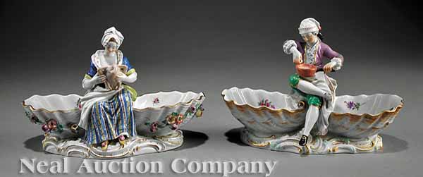 A Near Pair of Meissen Porcelain