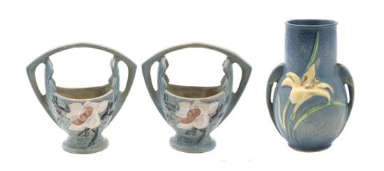 A Near Pair of Roseville Pottery