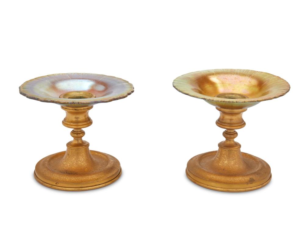 A NEAR-PAIR OF TIFFANY FURNACES