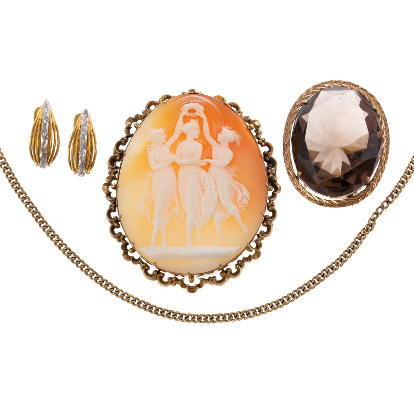 A NECKLACE, PENDANTS & EARRINGS