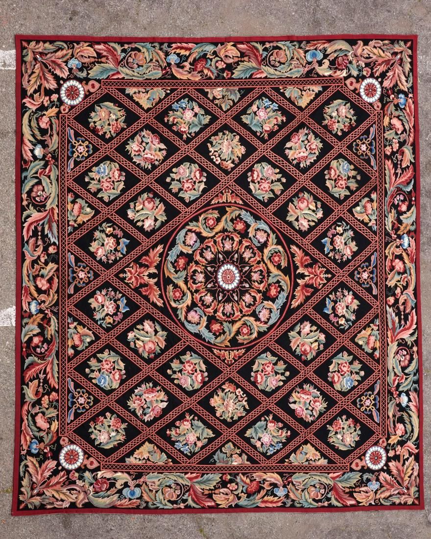 A NEEDLEWORK RUGA needlework