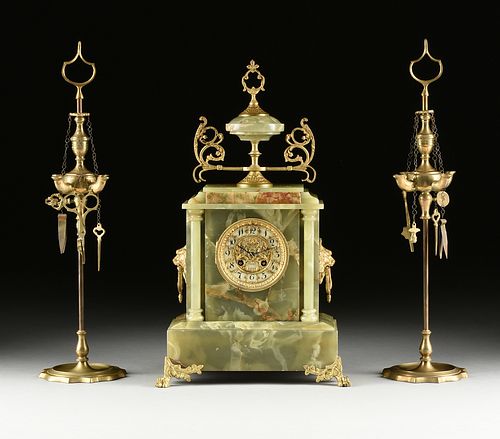 A NEO GREC GILT BRONZE MOUNTED
