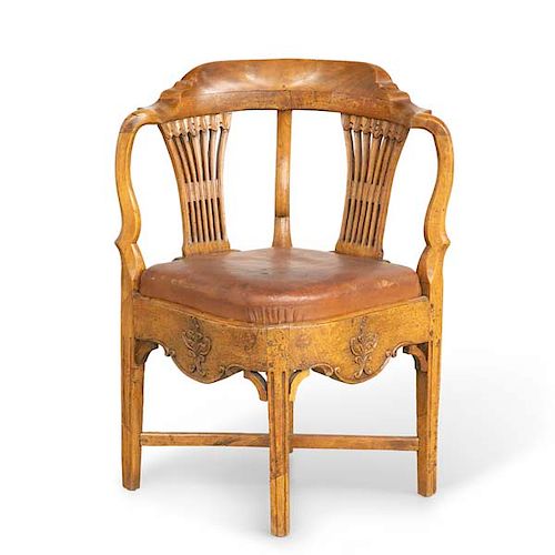 A NEOCLASSICAL CARVED OAK CORNER