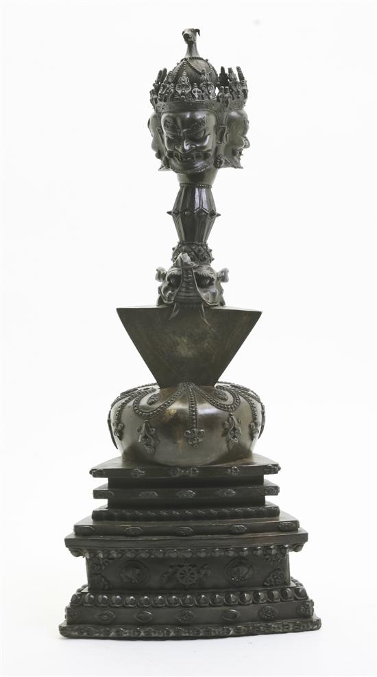 A Nepalese Patinated Bronze