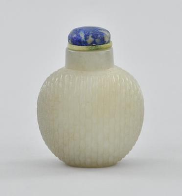 A Nephrite Jade Basketweave Snuff