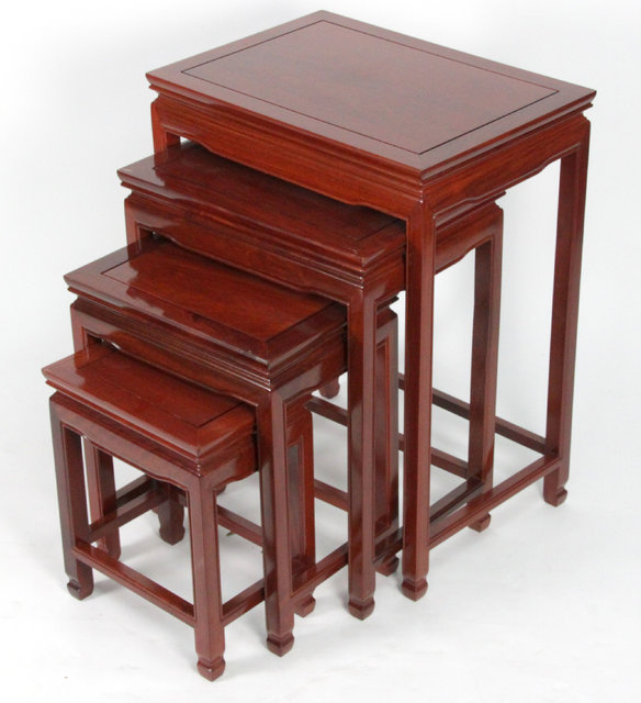 A nest of four Chinese hardwood