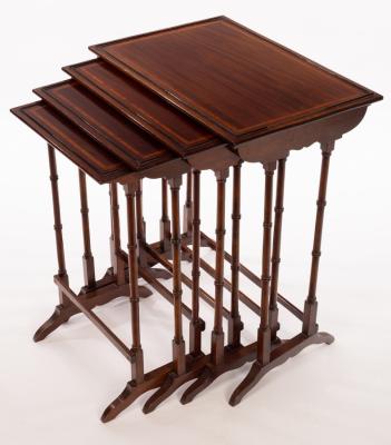 A nest of four mahogany tables