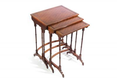 A nest of three inlaid tables,