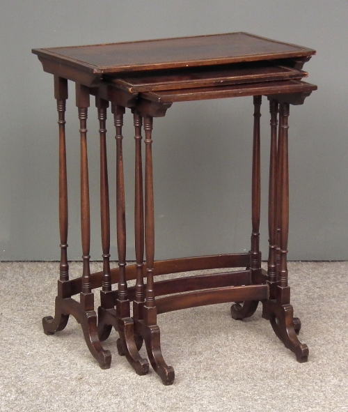 A nest of three mahogany