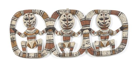 A New Guinea Carved Triple Figure